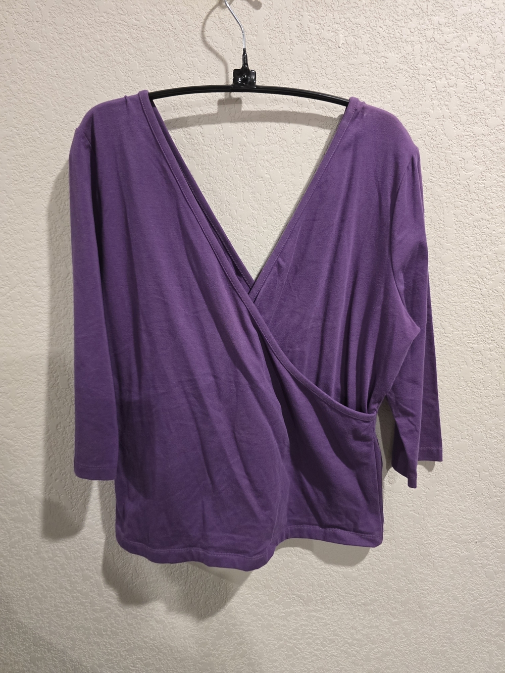 Soft Surroundings Purple Surplice Reversible V-Neck Top - Size Large